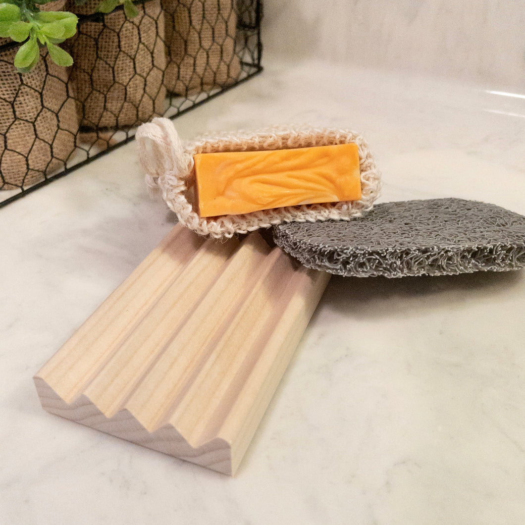 Wooden soap dish